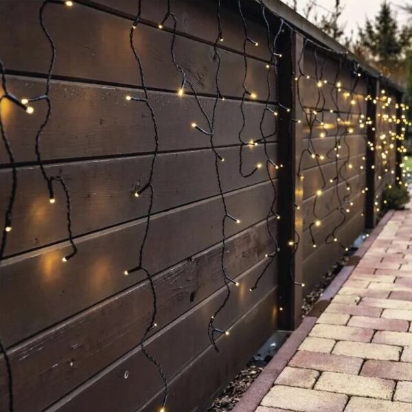 Ghirlandă luminoasă LED pentru exterior, 100 LED, 2,5 x 0,9 m, IP44, alb cald