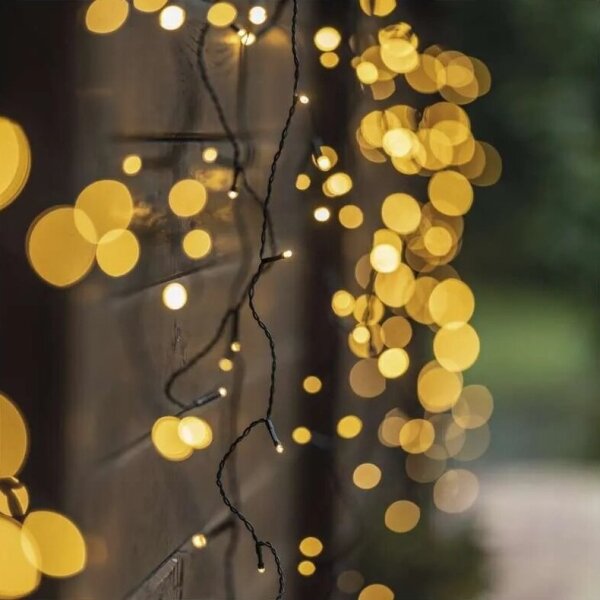 Ghirlandă luminoasă LED pentru exterior, 100 LED, 2,5 x 0,9 m, IP44, alb cald
