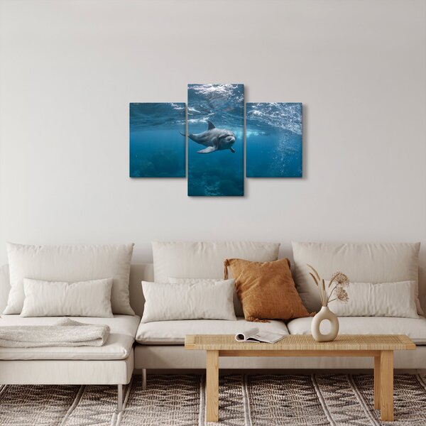 Tablou - Delfin sub apă (90x60 cm)