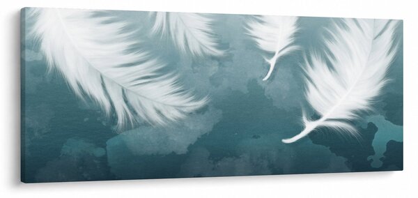 Tablou - Pene albe (120x50 cm)