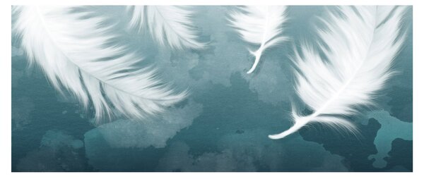 Tablou - Pene albe (120x50 cm)
