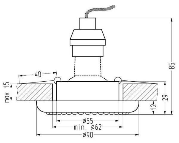 Lampă încastrată SOC 1xGU10/50W/230V negru