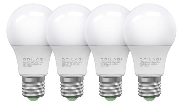 SET 4x Bec LED ECOLINE A60 E27/10W/230V 4000K - Brilagi