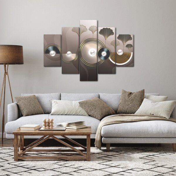 Tablou - Abstract maro-auriu (150x105 cm)