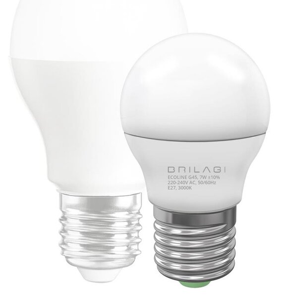 Bec LED ECOLINE G45 E27/7W/230V 3000K - Brilagi