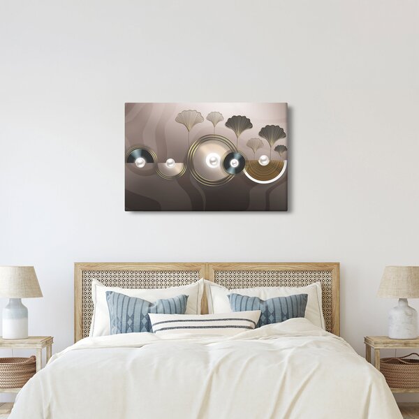 Tablou - Abstract maro-auriu (90x60 cm)