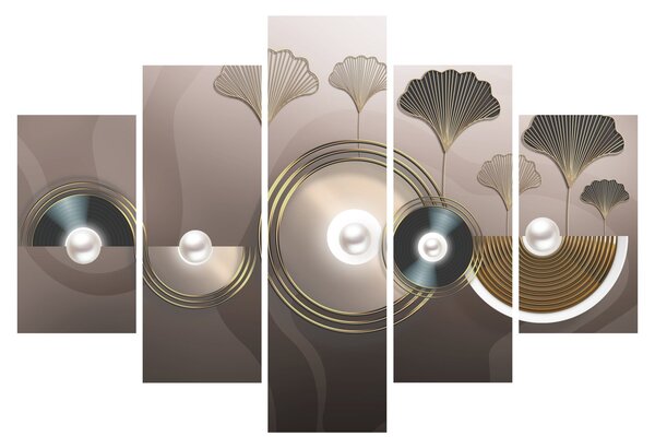 Tablou - Abstract maro-auriu (150x105 cm)