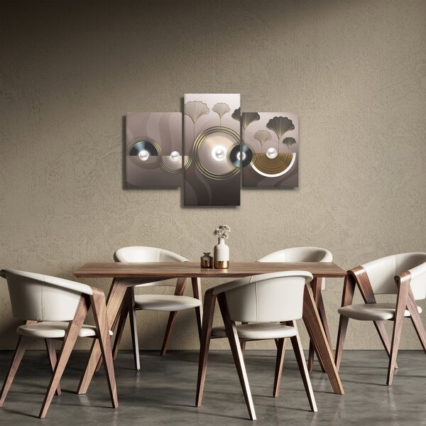 Tablou - Abstract maro-auriu (90x60 cm)