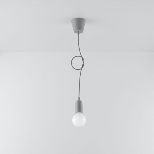 Lustră pe cablu Globo DIEGO 1xE27/60W/230V gri