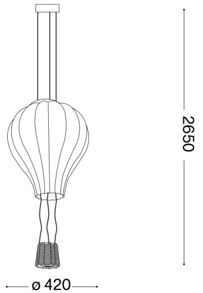 Lustră pe cablu DREAM BIG 1xE27/42W/230V Ideal Lux