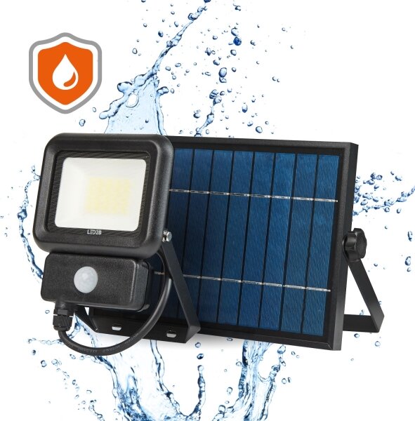 Proiector LED solar de exterior cu senzor LED/20W/3,7V 6500K IP65 4400 mAh