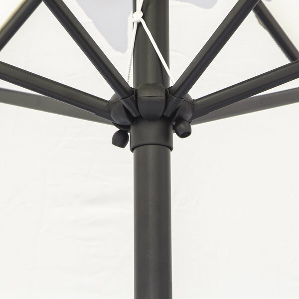 Outsunny Umbrelă de Grădină și Plajă Inclinabilă din Aluminiu și Poliester Alb Φ2.6×2.35m | Aosom Romania