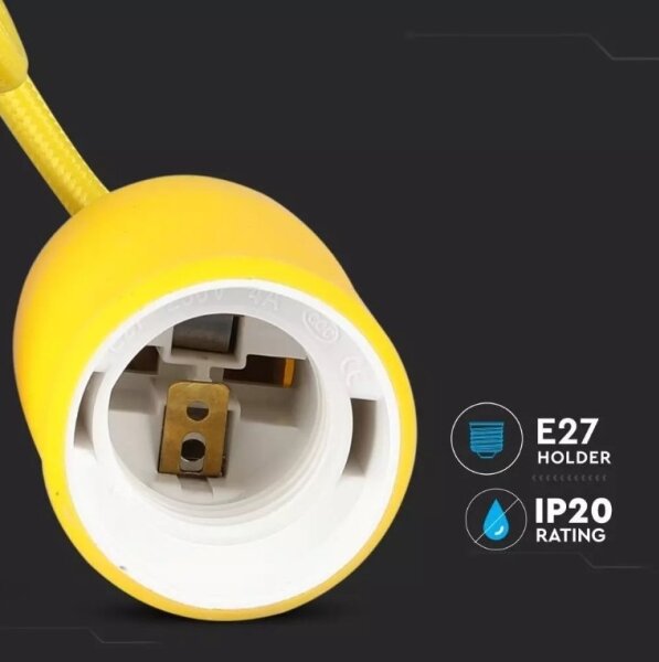 Lustră pe cablu 1xE27/60W/230V galben