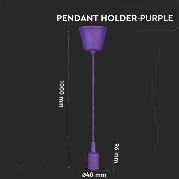 Lustră pe cablu 1xE27/60W/230V purpurie