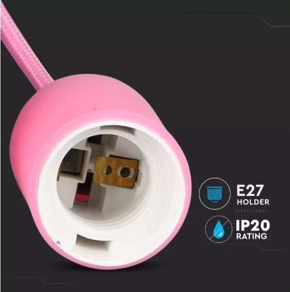 Lustră pe cablu 1xE27/60W/230V roz