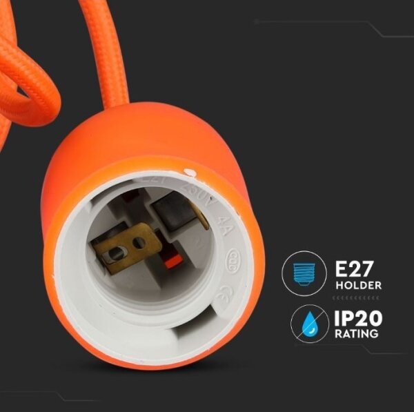 Lustră pe cablu 1xE27/60W/230V portocalie