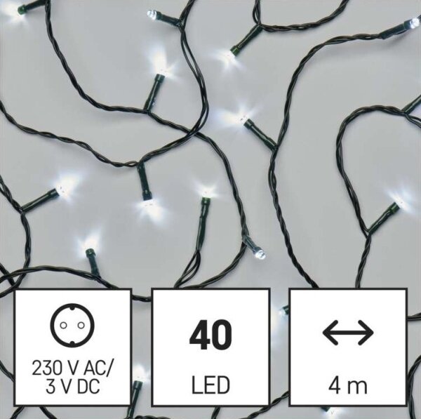 Ghirlandă lumini LED pentru exterior 40xLED/9m IP44, alb rece