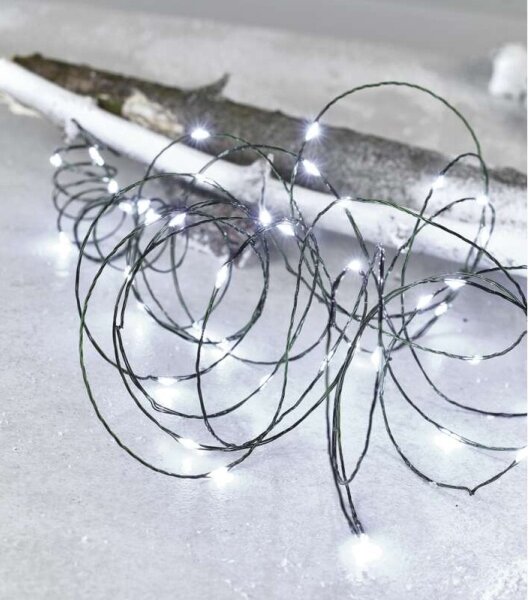 Ghirlandă LED pentru exterior, 75 LED-uri, 12,5 m, IP44, alb rece