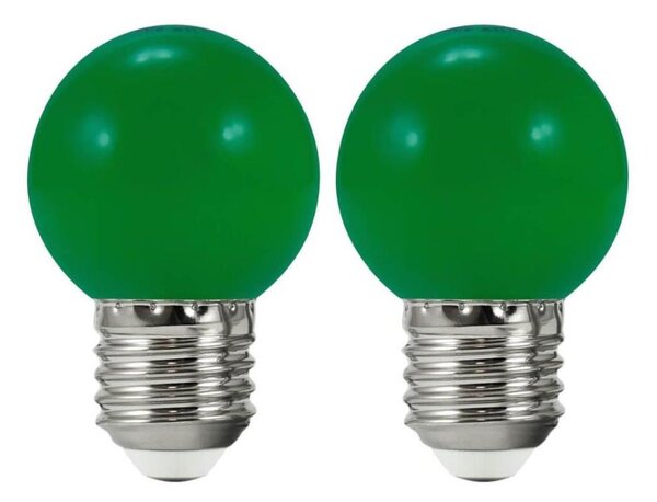SET 2x bec LED PARTY E27/0,5W/36V verde