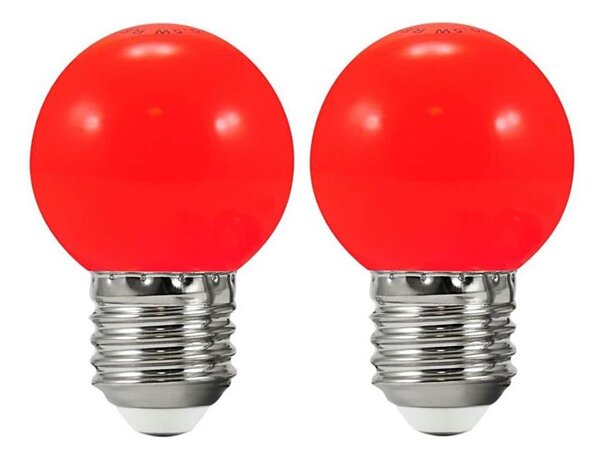 SET 2x bec LED PARTY E27/0,5W/36V roșu
