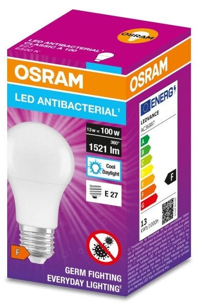 Bec LED antibacterian A60 E27/13W/230V 6500K Osram