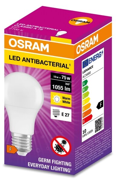Bec LED antibacterian A60 E27/10W/230V 2700K Osram