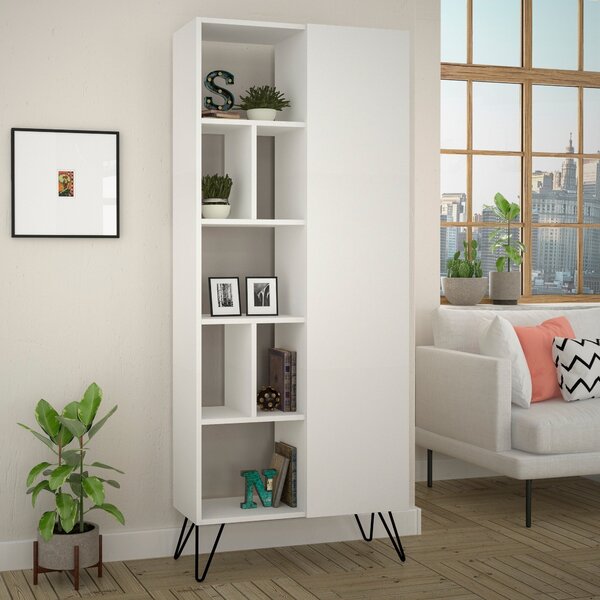 Raft Jedda Bookcase, alb, PAL melaminat, 79x190x32 cm