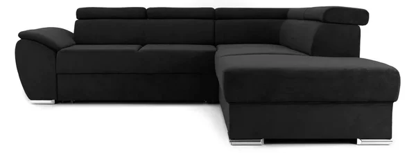 Colțar Extensibil CUBA, cu tetiere reglabile, variante stânga/dreapta 266x232x80 cm, Negru-Enjoy / Dreapta