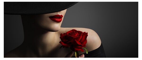 Tablou - Femeia cu flori (120x50 cm)