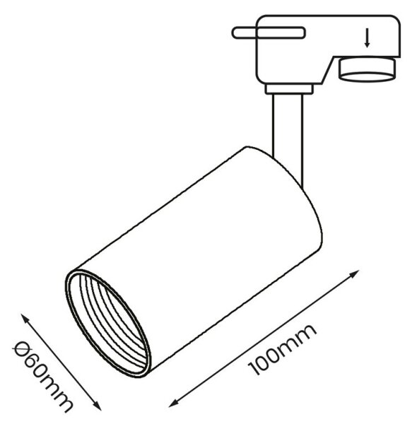Spot pentru sistem pe șină PIPE 1xGU10/25W/230V alb