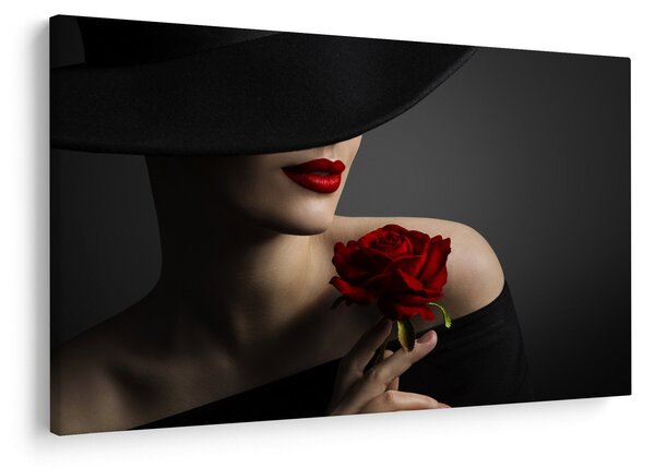 Tablou - Femeia cu flori (90x60 cm)