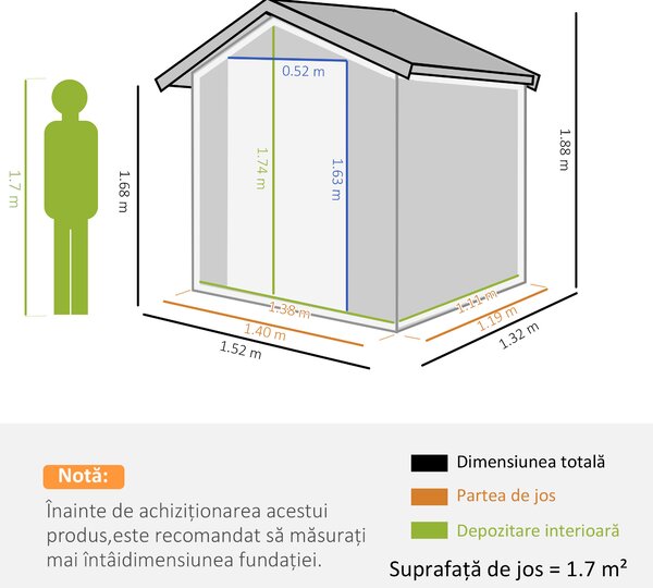 Outsunny Magazie de Gradina din Otel Galvanizat, sopron pentru Scule cu Acoperis Inclinat , Gri si Alb | Aosom Romania
