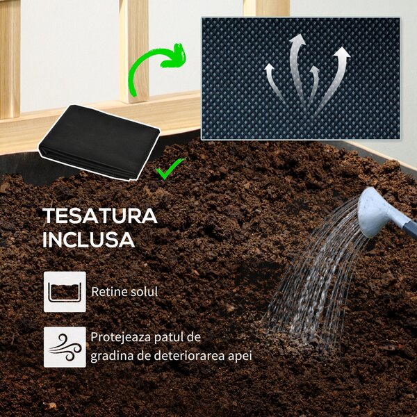 Outsunny Ghiveci din Lemn cu Grilaj pentru Plante Cățărătoare, Ideal pentru Legume și Flori, 90x43x150 cm, Design Natural | Aosom Romania