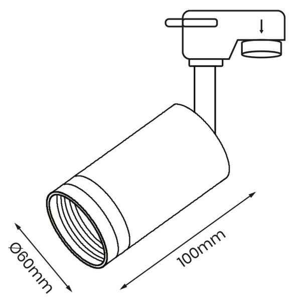 Spot pentru sistem pe șină PIPE 1xGU10/25W/230V alb