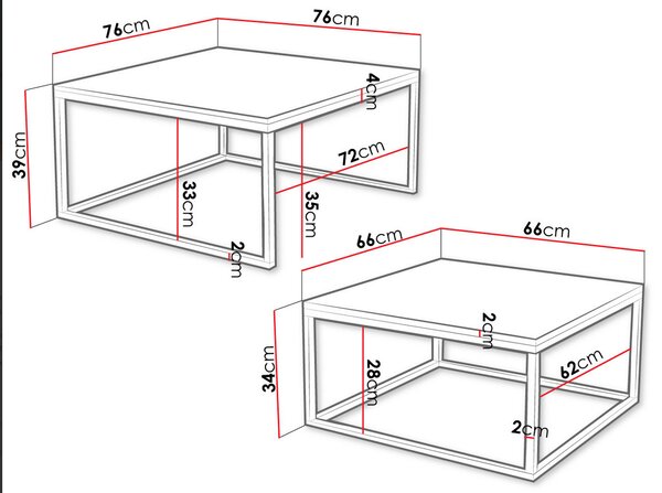 Set 2 măsuțe de cafea Mirola (Auriu + Alb Marmură). 1070678