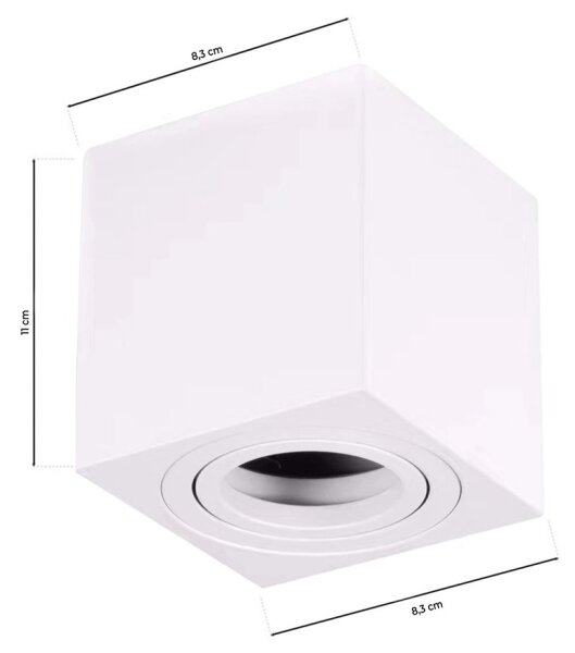 Spot BIMA 1xGU10/25W/230V pătrat alb