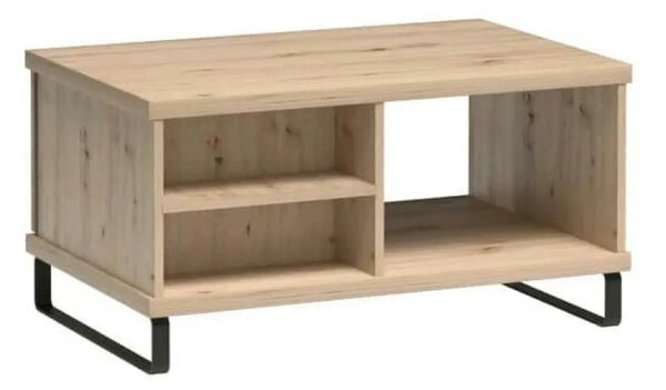 Masuta CALI C8, stejar artisan/negru, PAL/metal, 90x58x46 cm