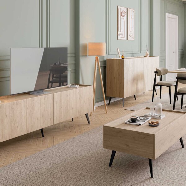 Comoda TV Adore Luna, Stejar, 180x63x42 cm