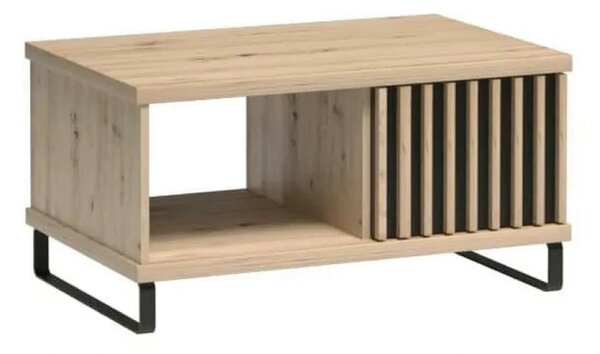 Masuta CALI C8, stejar artisan/negru, PAL/metal, 90x58x46 cm