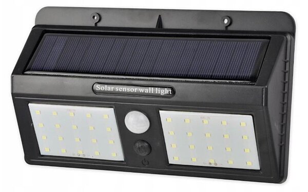 Aplică solară de perete cu LED și senzor, 1,2W/3,7V, 1200 mAh, IP44