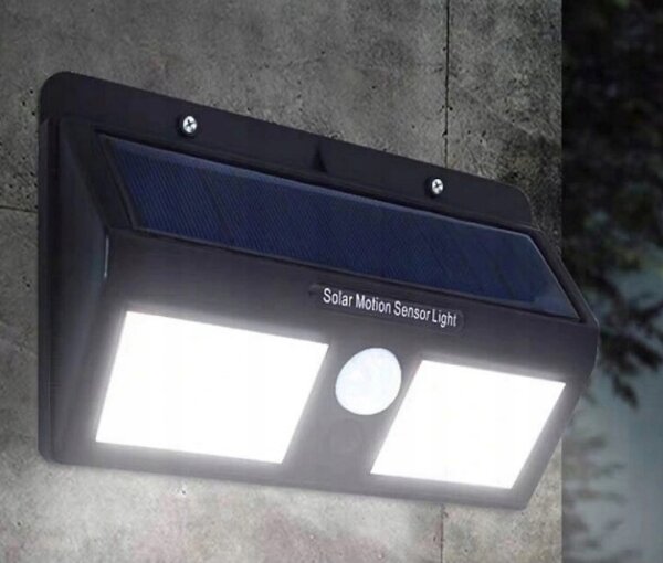 Aplică solară de perete cu LED și senzor, 1,2W/3,7V, 1200 mAh, IP44