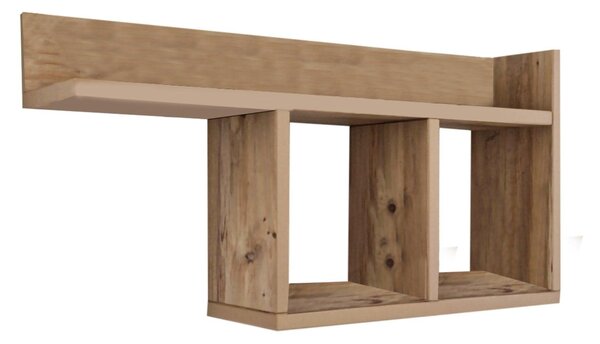 Raft de perete Room, Alb - Gri - Stejar - Galben, 72x37x18 cm
