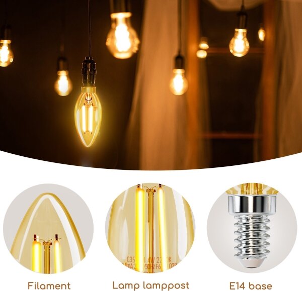 Bec LED C35 E14/4W/230V 2200K Aigostar