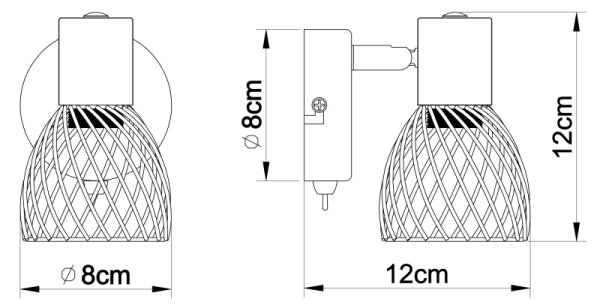 Spot de perete TEXAS 1xE14/40W/230V Globo