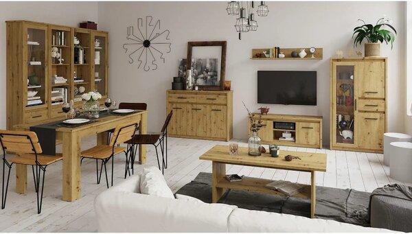 Masuta AYSON, stejar artisan, PAL laminat, 120x57x50 cm