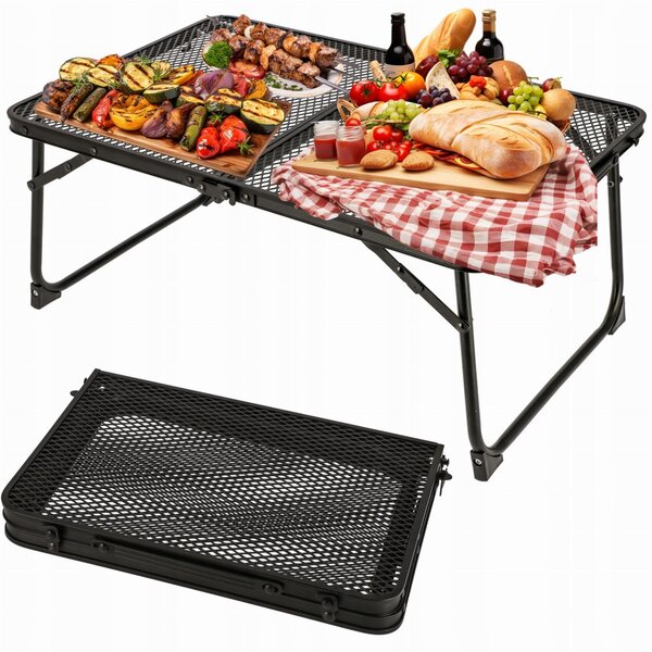 Masă de camping pliabilă - practică și ușor de transportat 80x40x66cm