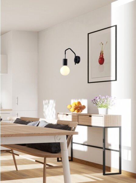 Lampă de perete BASSO 1xE27/40W/230V neagră