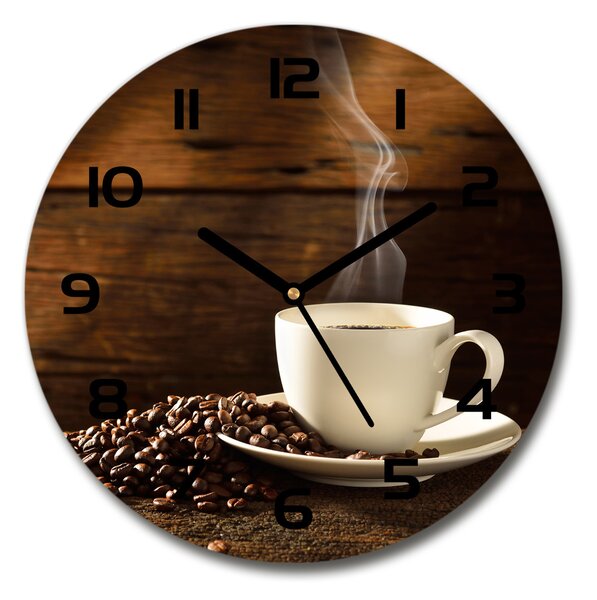 Ceas din sticlă rotund ceașcă de cafea