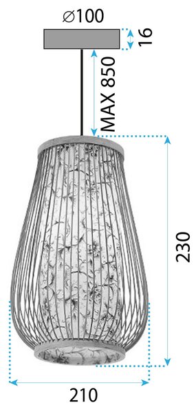 Lampă de tavan Bamboo APP1635-1CP