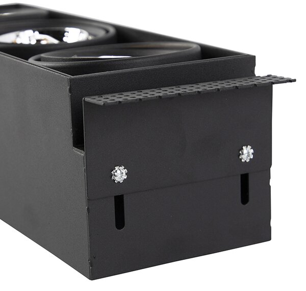 Set de 6 spoturi încastrate negre GU10 AR70 fără ramă cu 3 lumini - Oneon